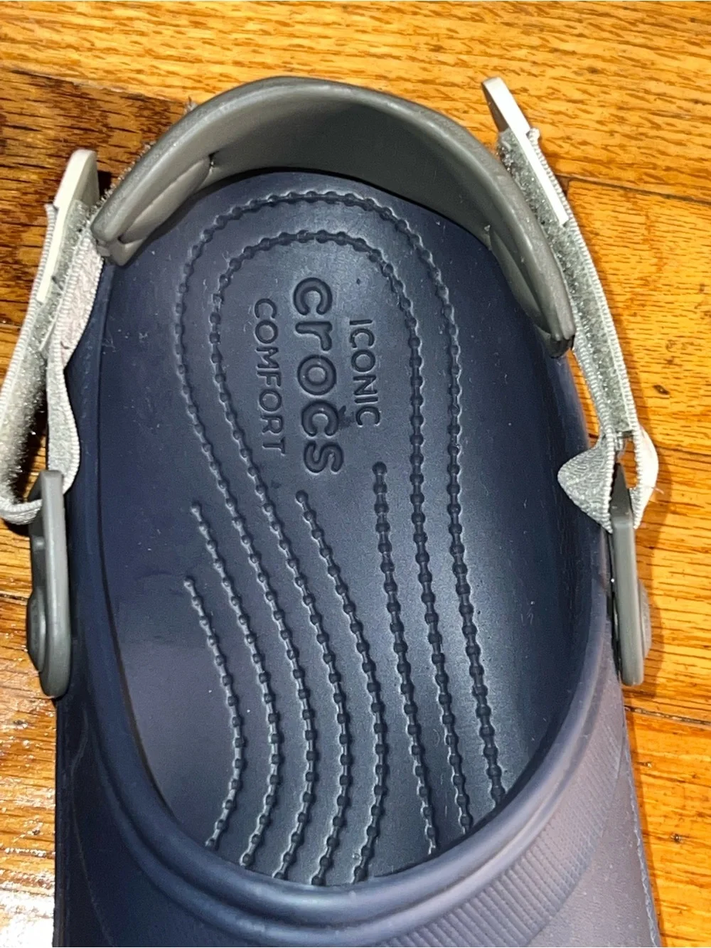 CROCS Men's Navy Clogs with Beige Backstrap